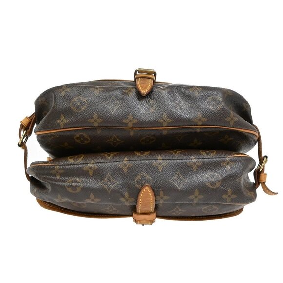 LOUIS VUITTON Logo Saumur 30 Shoulder Bag Monogram Leather Brown - Picture 8 of 16